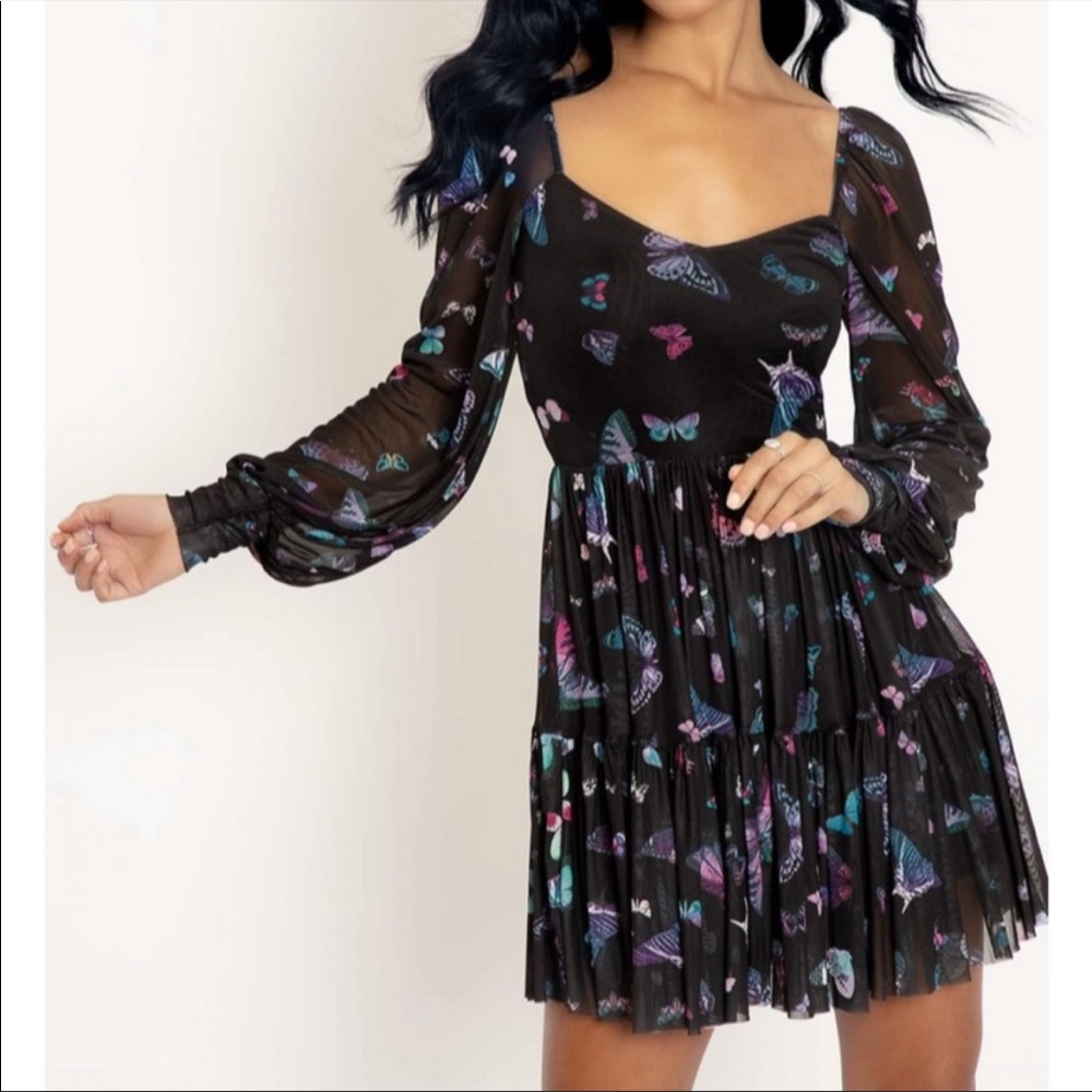 Blackmilk Butterflies Fluttering By Sweet Frill Dress